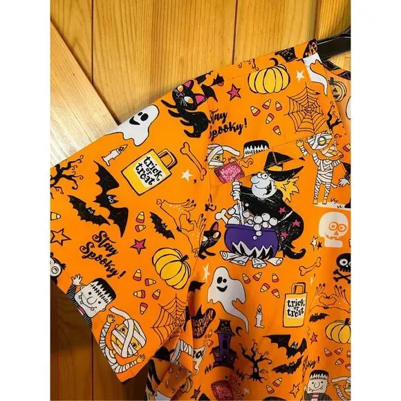 Dickies Halloween Scrub Top XL Orange (4224) - Picture 2 of 5